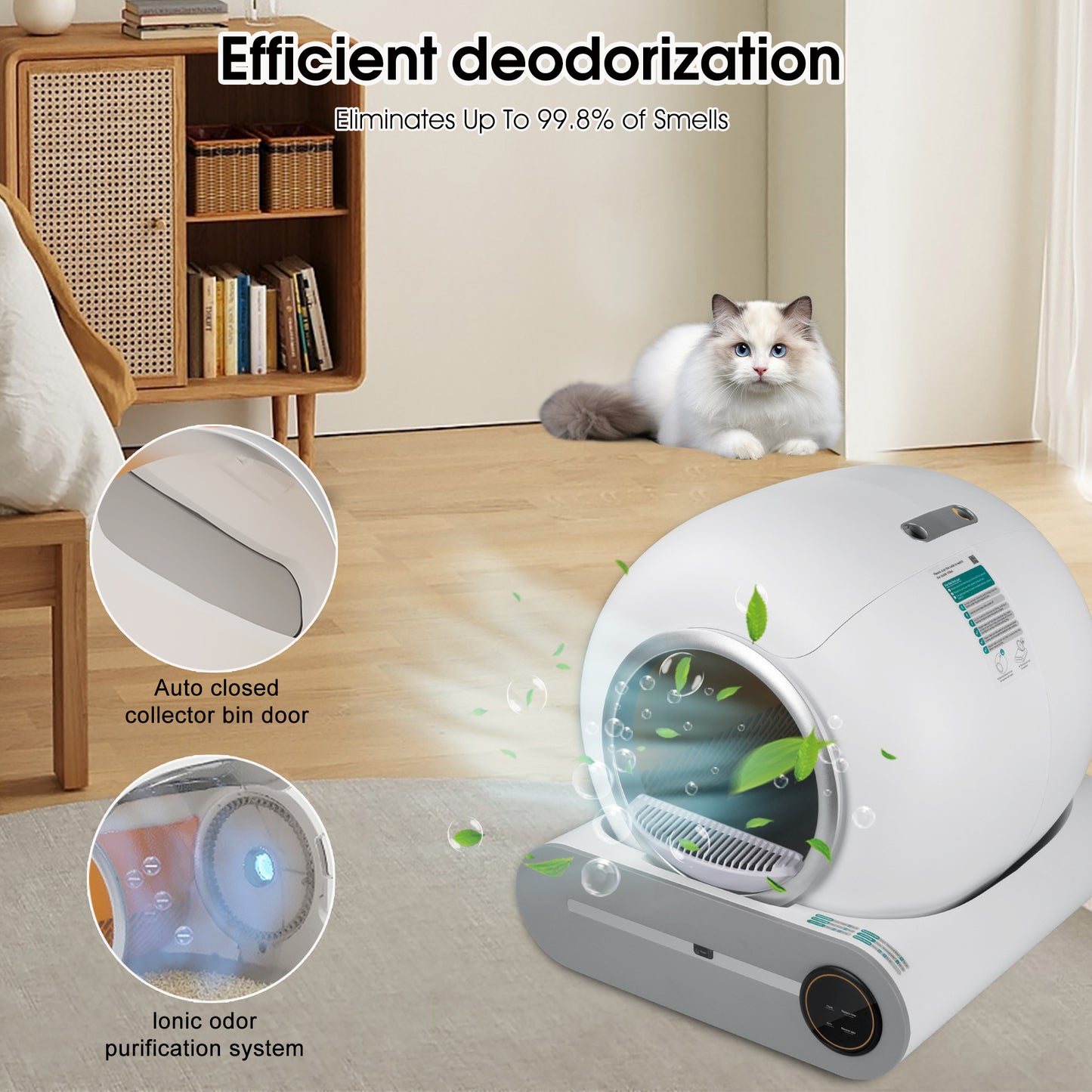Self-Cleaning Smart Litter Box – Automatic Scooping, Deodorizing & App Control
