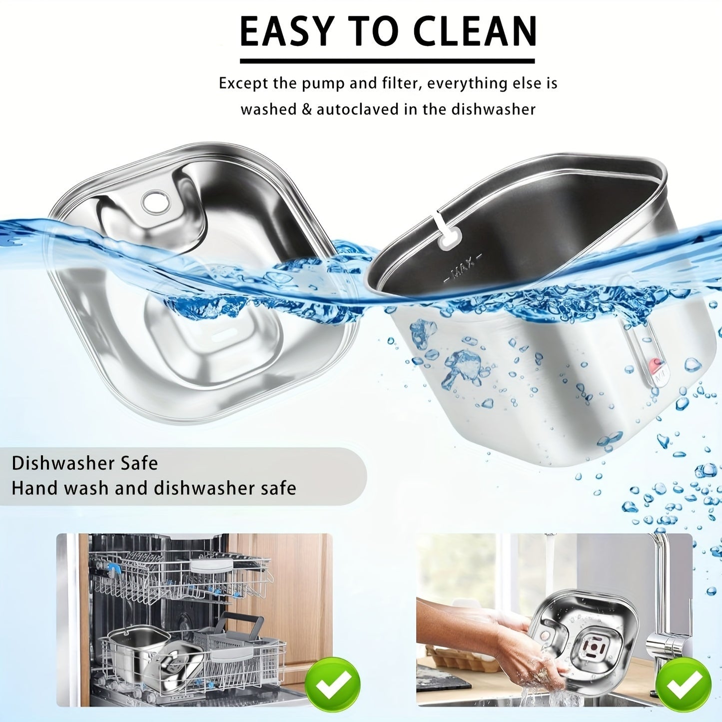 Stainless Steel Pet Water Fountain – 73oz Ultra-Quiet Auto Dispenser for Cats & Dogs