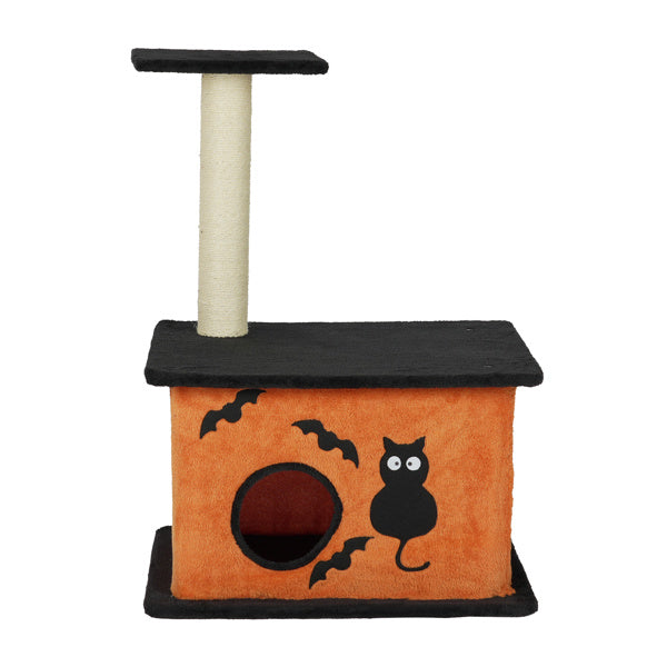 Halloween Cat Tower with Condo, Platform & Sisal Scratching Post)