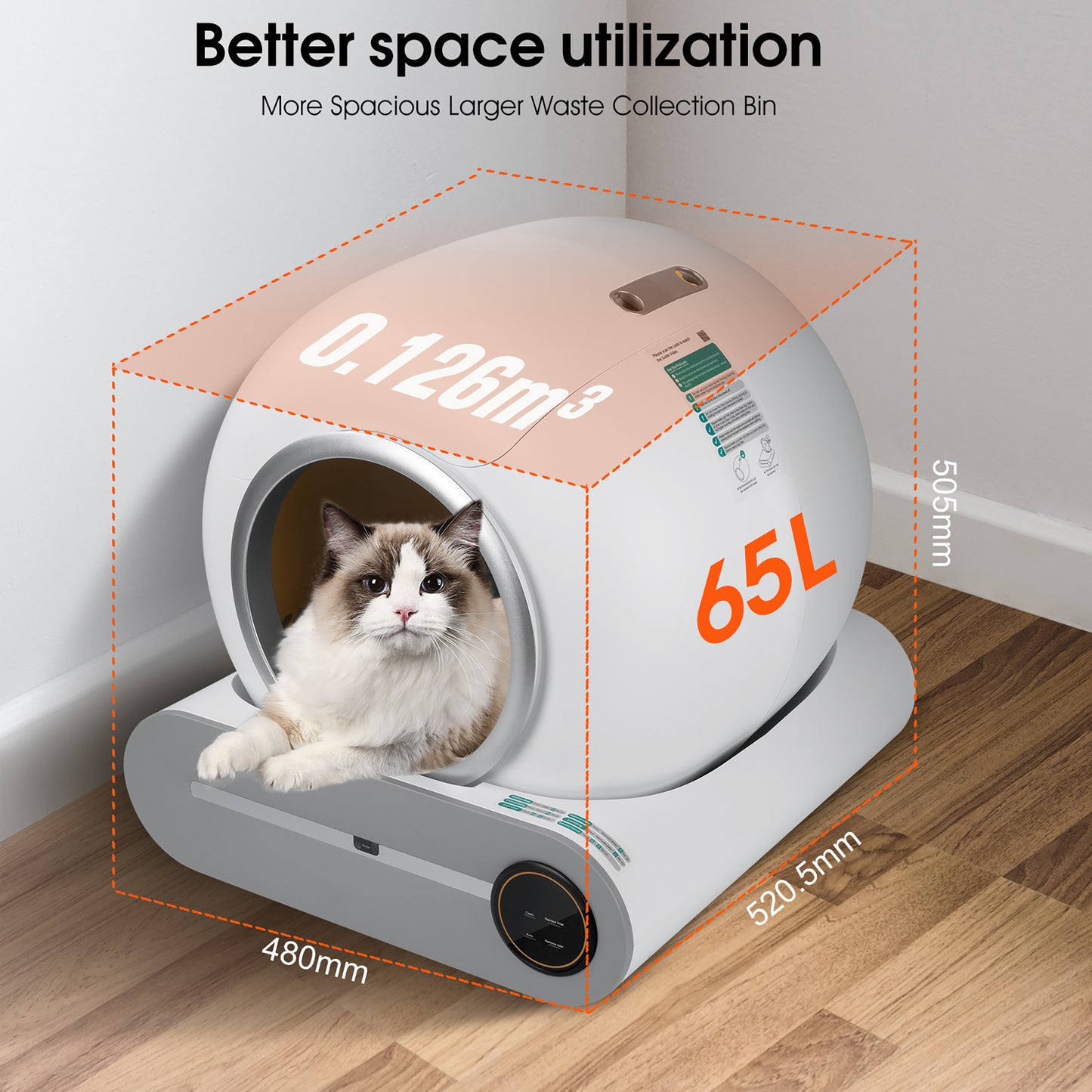 Self-Cleaning Smart Litter Box – Automatic Scooping, Deodorizing & App Control