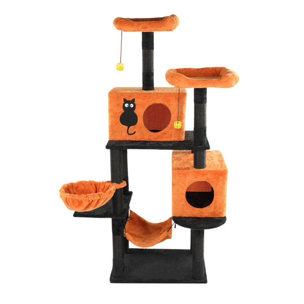 Halloween Cat Tree for Large Cats – Multi-Level Tower with Hammocks, Condos & Scratching Posts