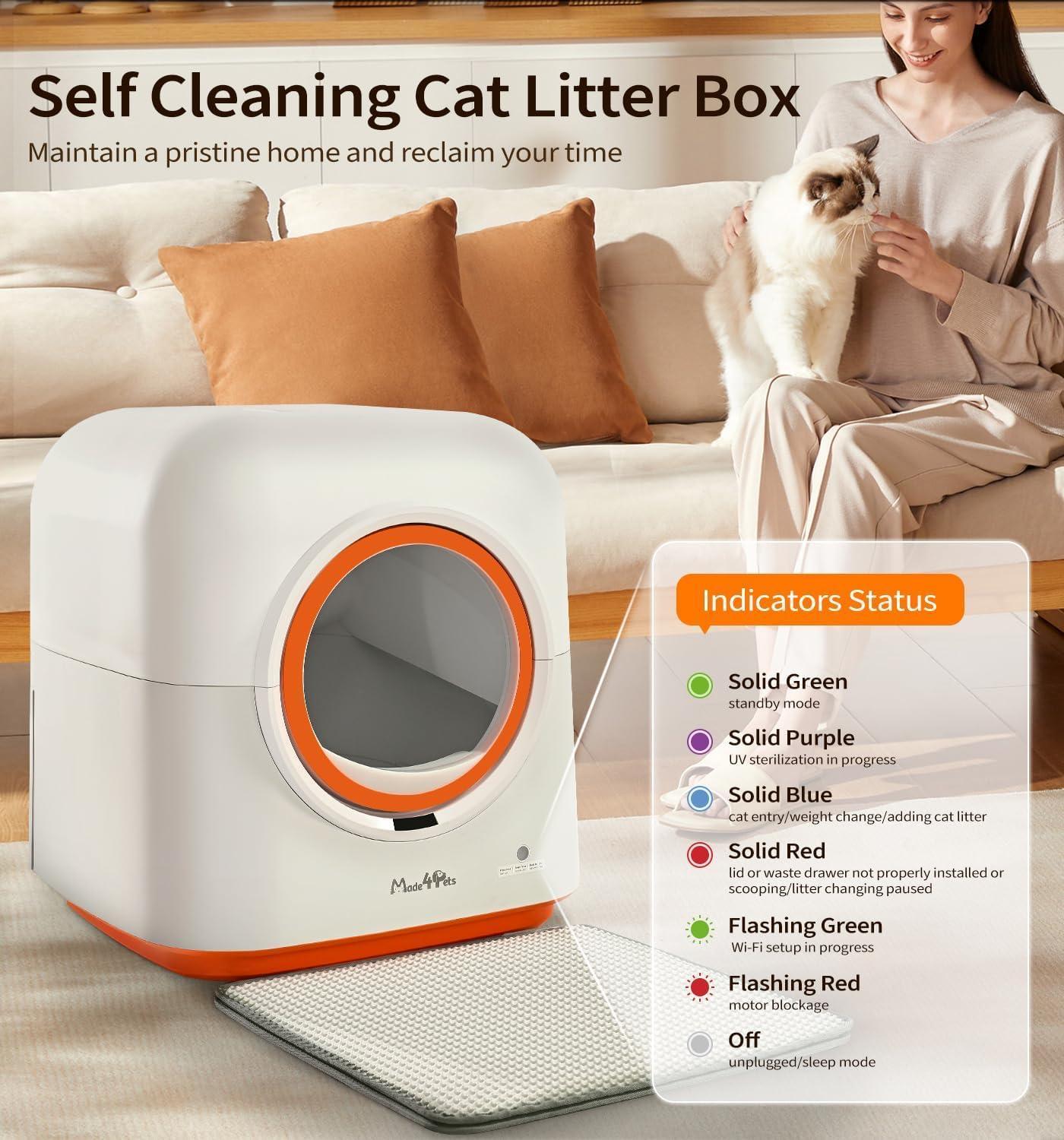 60L Smart Litter Box – App Control, Infrared Safety, Zero Odors