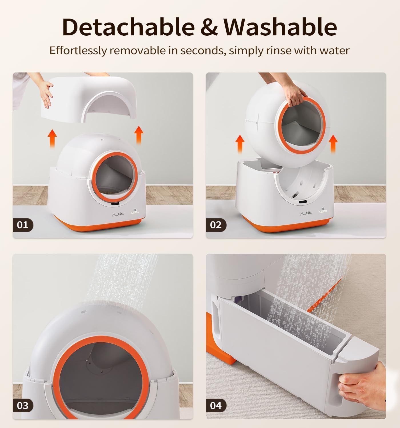60L Smart Litter Box – App Control, Infrared Safety, Zero Odors