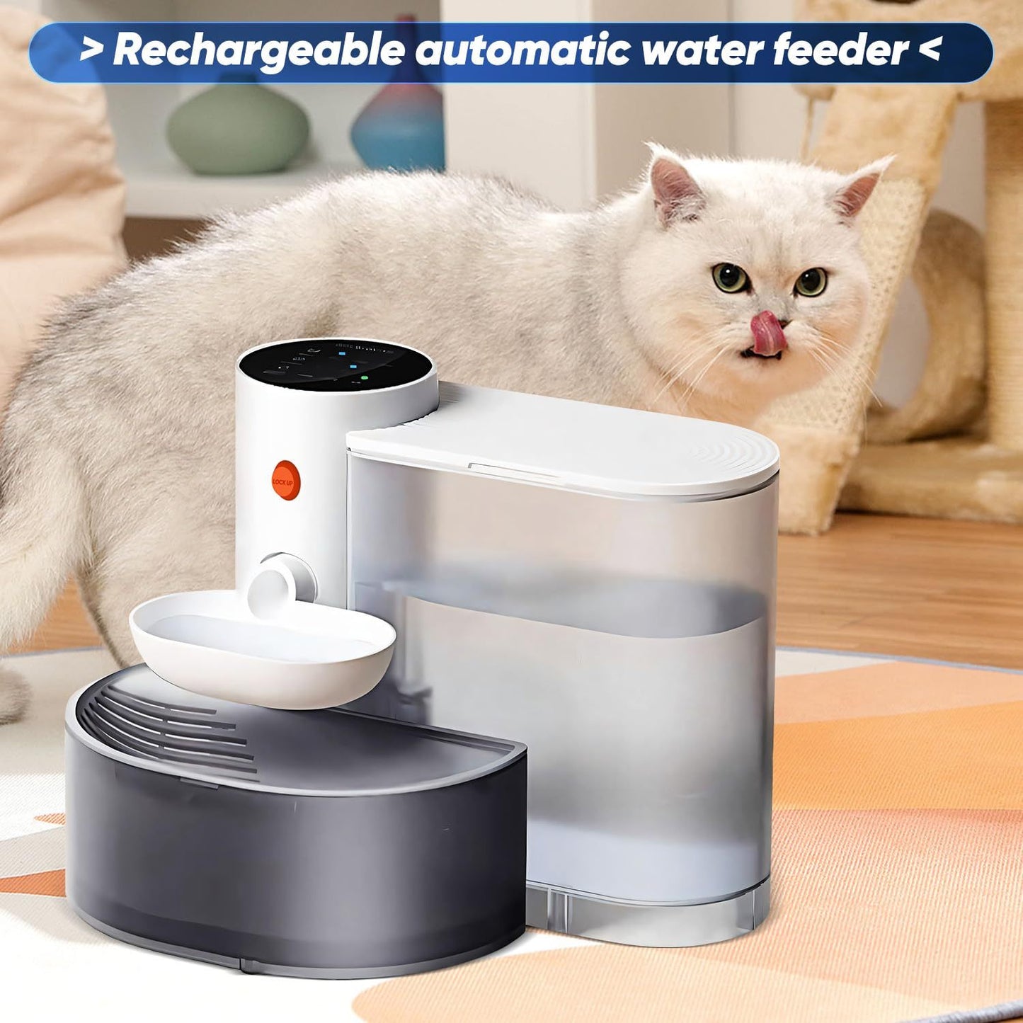 Smart Pet Water Fountain – USB Rechargeable, 3L Auto-Refill, No Filter Needed (For Cats & Dogs)