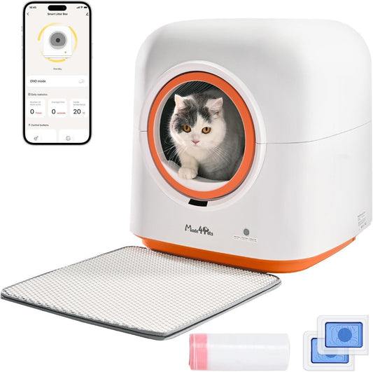 60L Smart Litter Box – App Control, Infrared Safety, Zero Odors